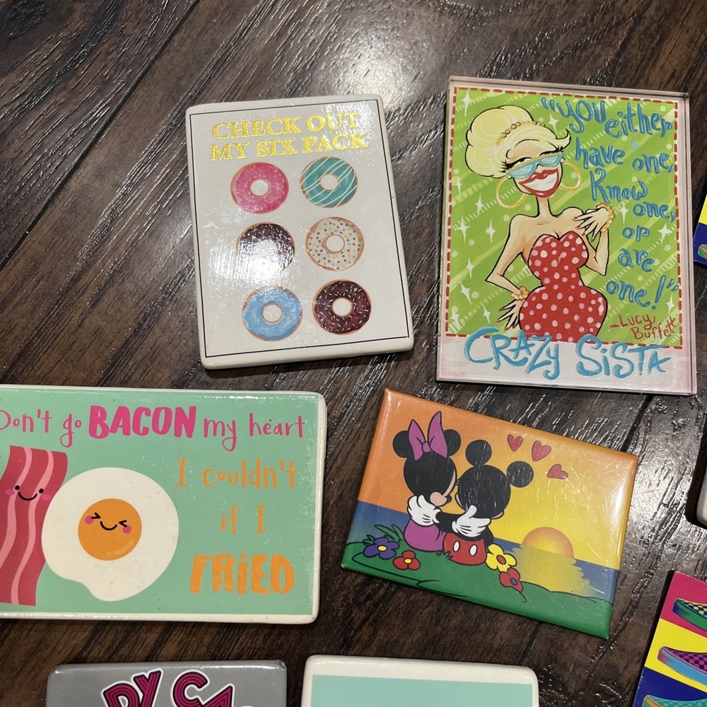 Lot of 15 Assorted Refrigerator Magnets Vintage Novelty Coca Cola Mickey Vans - Picture 4 of 6